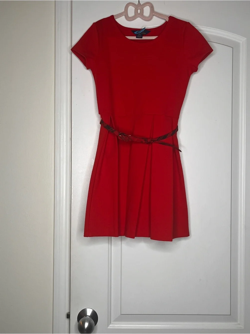 Ralph Lauren Bright Red Short Sleeve Mini Dress